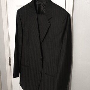 Soho Men 2 Piece Dark Gray Pinstripe Suit  42S